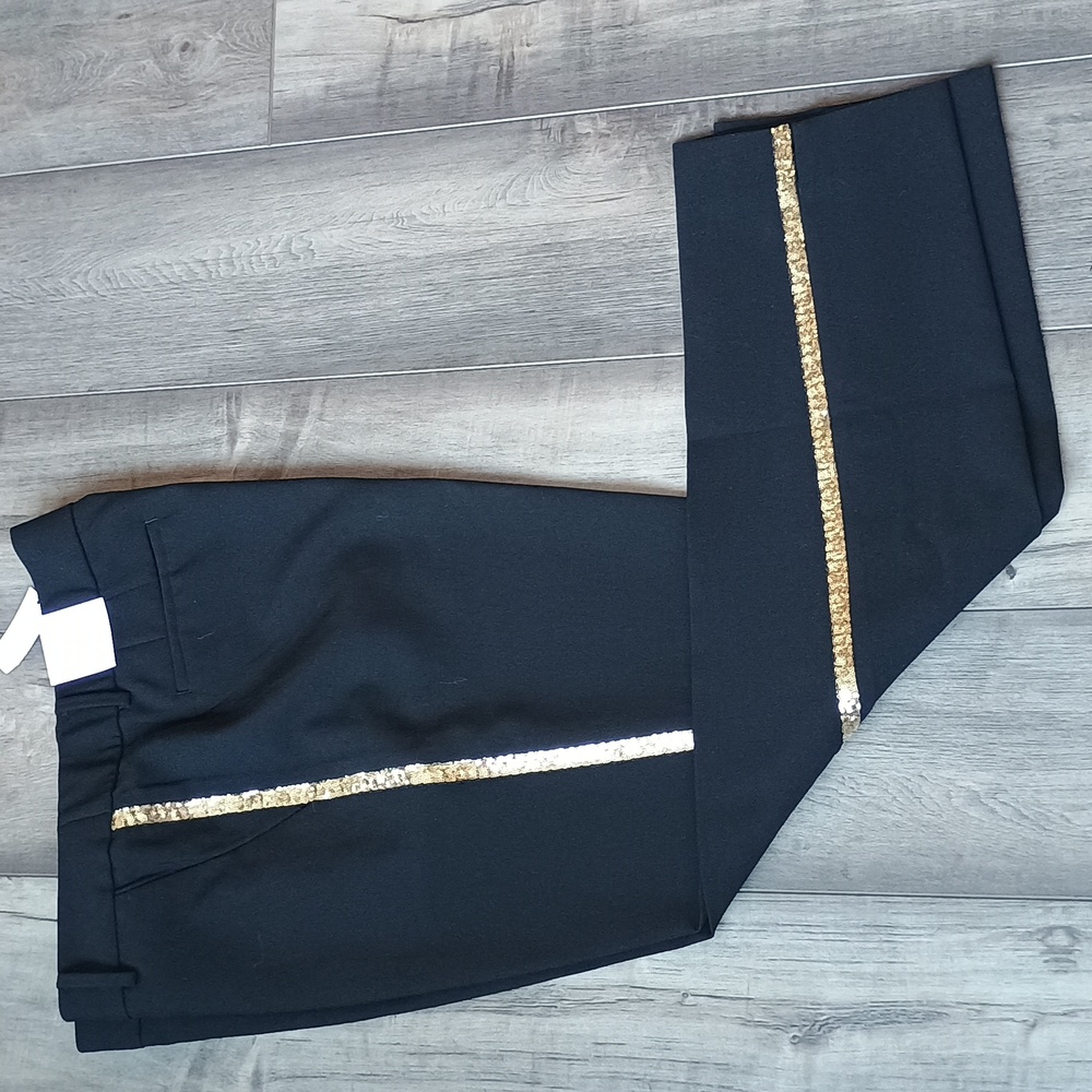 Talbots Black Pants with Gold Accents